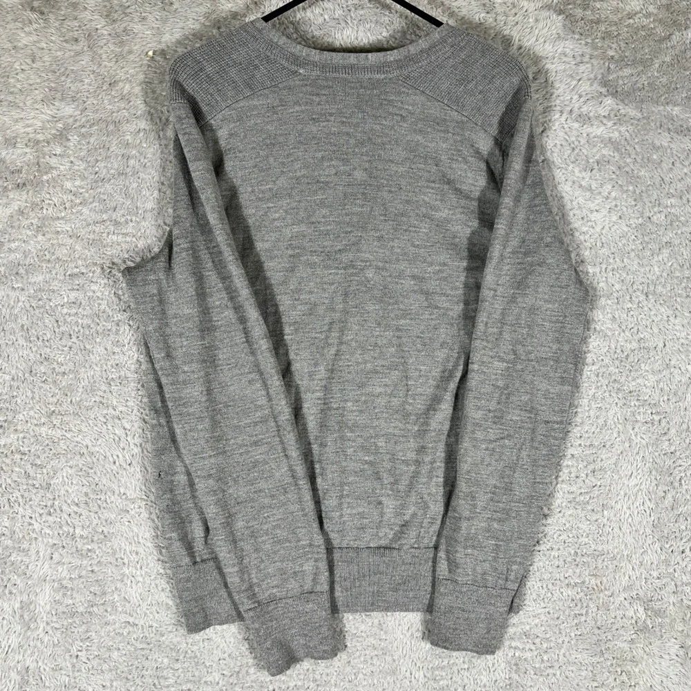 Banana Republic Cardigan Mens M Gray Merino Wool Blend Button Front V-Neck